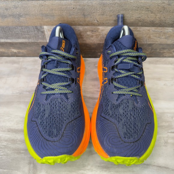 Asics Trabuco Max 2 Mens Size 9 Trail Running Shoes Navy Orange 1011B606 EUC - Picture 5 of 16